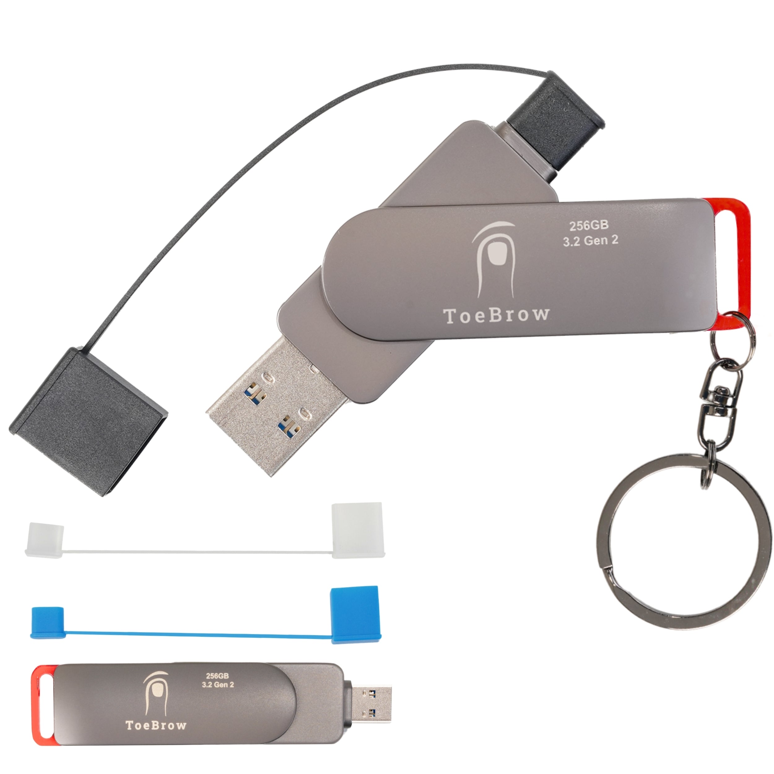 ToeBrow Hyper! 256GB Dual USB A & C 3.2 gen 2 SSD Thumbdrive