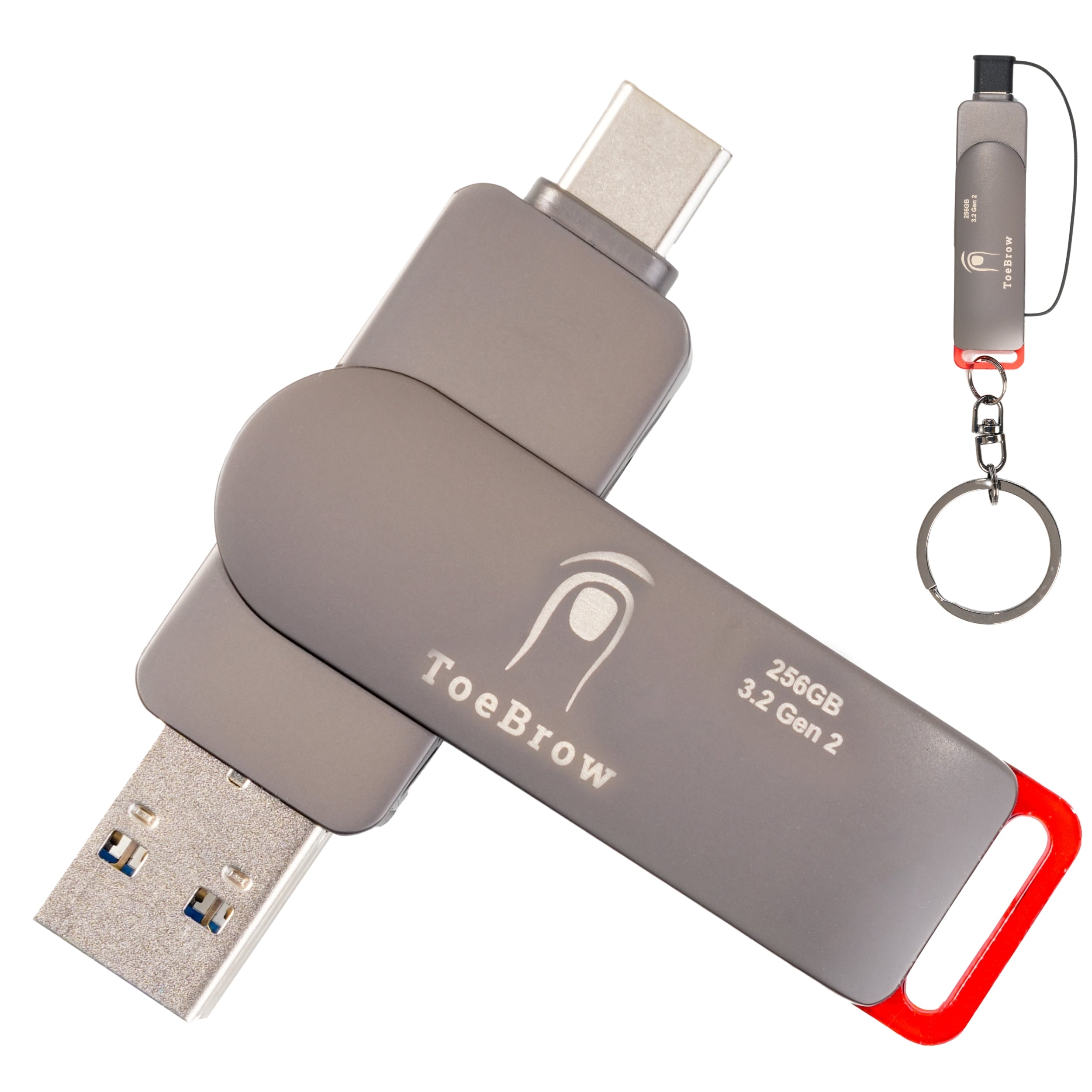 ToeBrow Hyper! 256GB Dual USB A & C 3.2 gen 2 SSD Thumbdrive