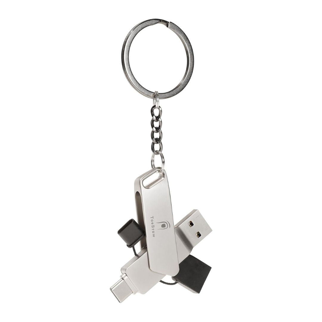 128GB Dual USB Flash Drive: Type-C & Type-A, High-Speed, Sturdy with Keychain - ToeBrow